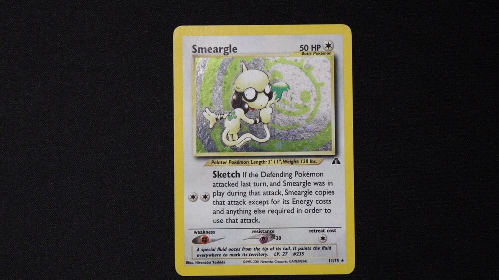 Smeargle Holo Rare 11/75 Neo Discovery Vintage Pokemon Card LP EX Unlimited